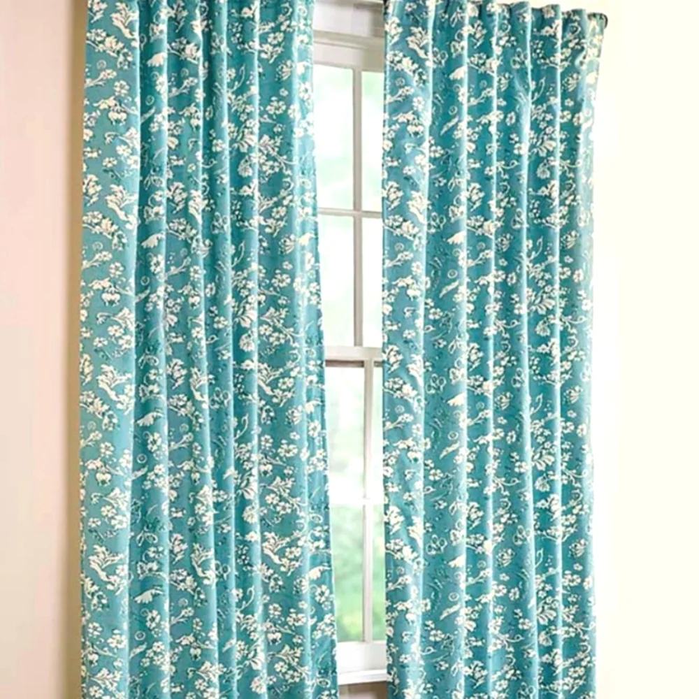 Plow & Hearth Homespun Insulated Curtain Floral Damask Rod-Pocket 42